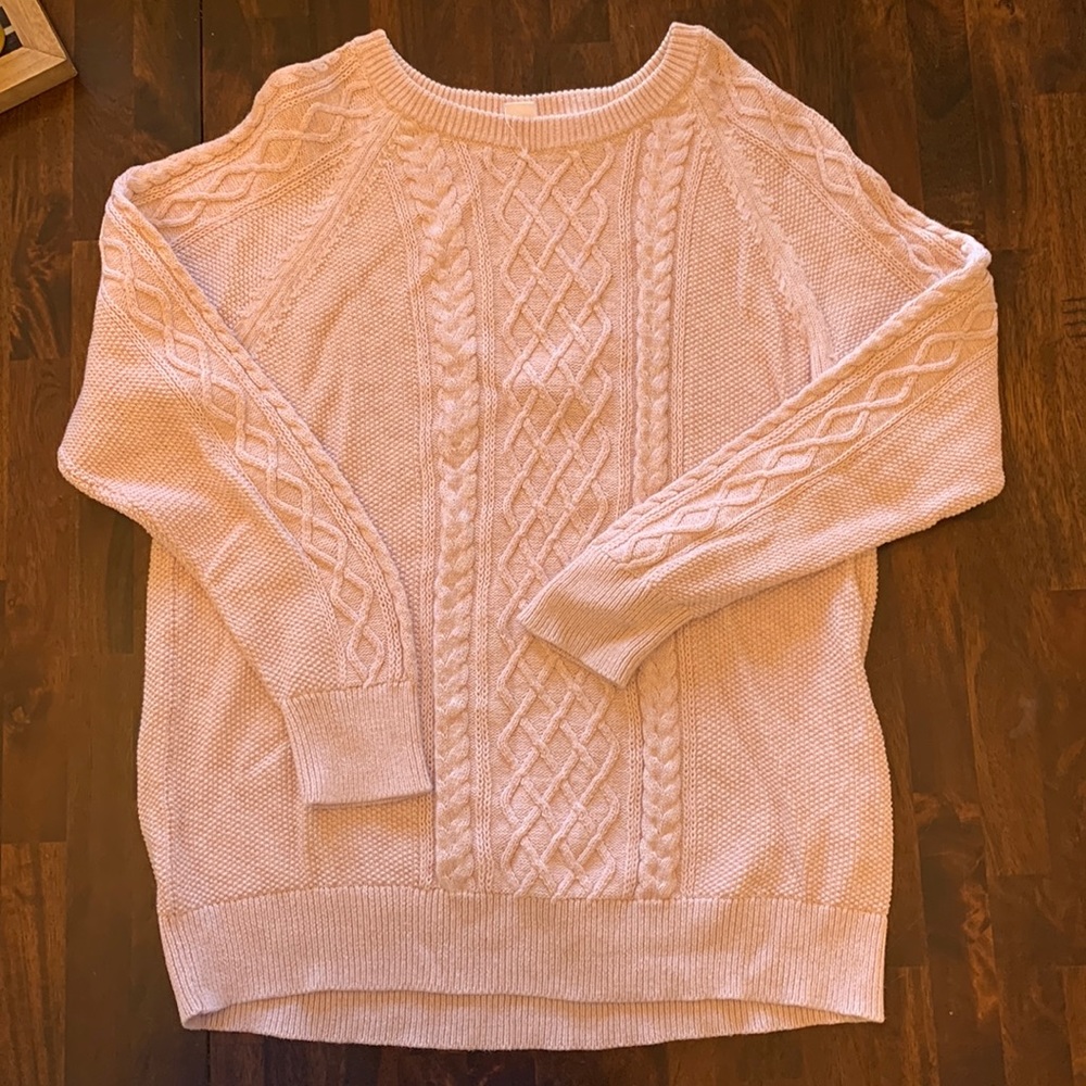 Baby pink cable knit sweater